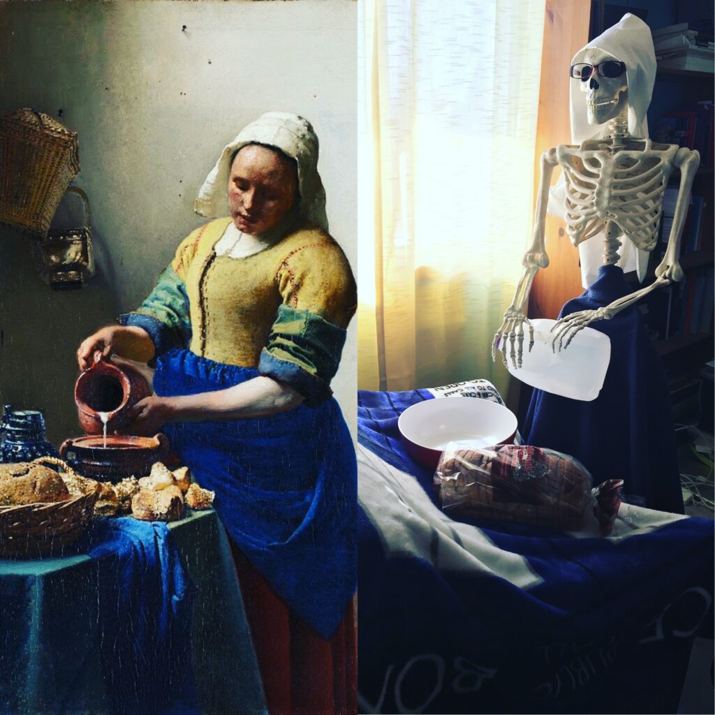 In 2020 deep in the Pandemic we decided to recreate Vermeer's "The Milk Maid" 1660 as part of the #tussenkunstenquarantaine challenge